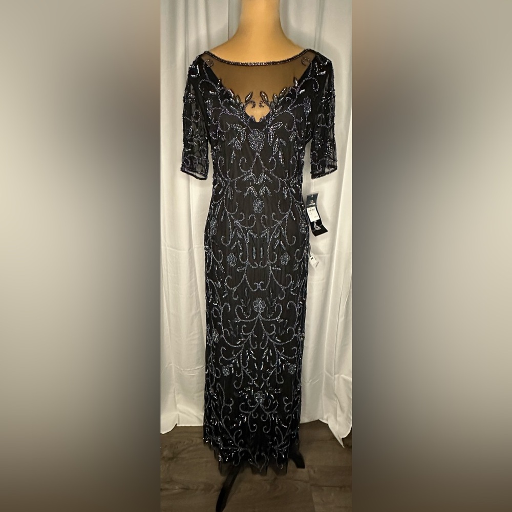 Pisarro Nights Black and Silver Maxi Gown